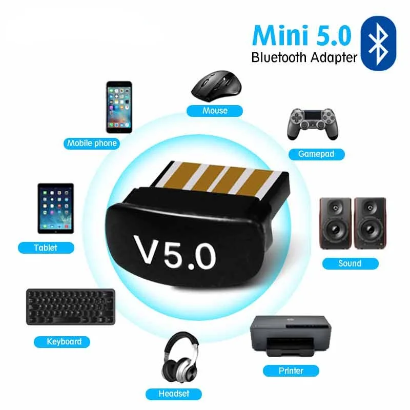 

USB Bluetooth Adapter 5.0 For PC Audio File Transfer Mini Computer Laptops USB Receptor 5.0 Dongle Mini Bluetooth Transmitter
