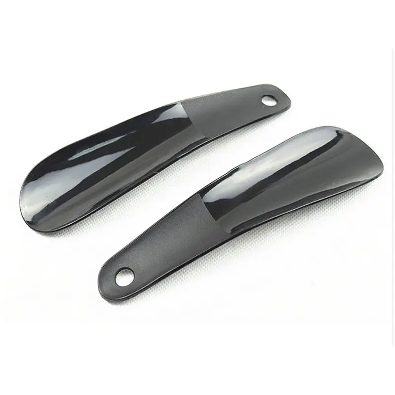 1-2pcs 16cm Professional Shoe Horns Black Plastic Shoe Horn Spoon Shape Shoehorn Shoe Lifter Flexible Sturdy Slips 10cm