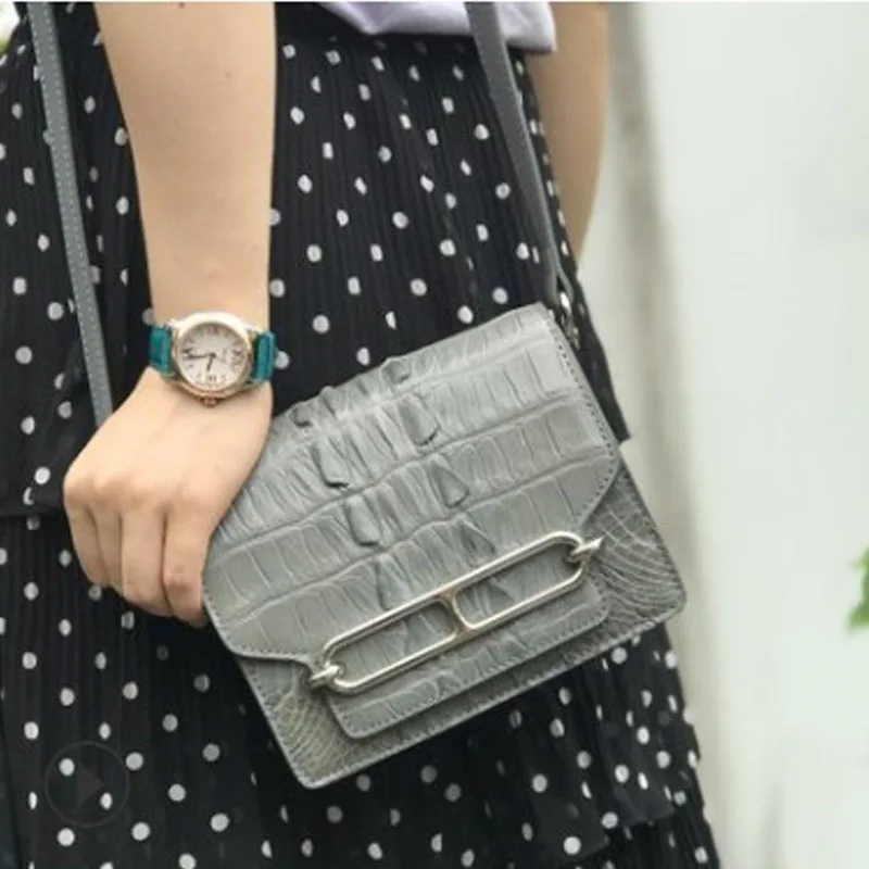 ouruili Summer new multi-color real crocodile skull fashion high-end women's bag cross-shoulder dinner leather | Багаж и сумки