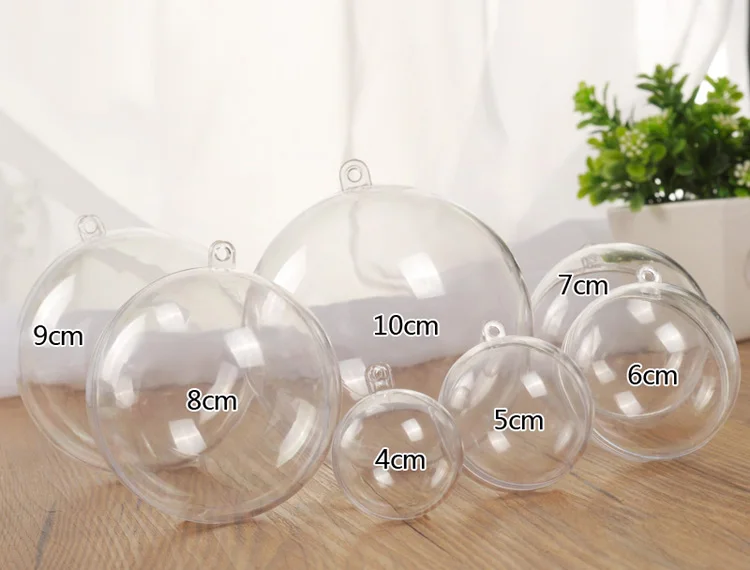 

100pcs 5cm Christmas Tress Decorations Ball Transparent Open Plastic Clear Bauble Ornament Gift Present Box Decoration