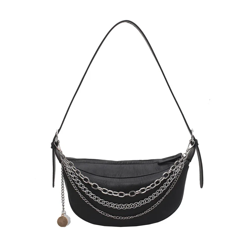 

Fashion Chains Hobos Women Shoulder Bags Designer Handbags Luxury Pu Leather Crossbody Bag Casual Lady Small Tote Purses 2021