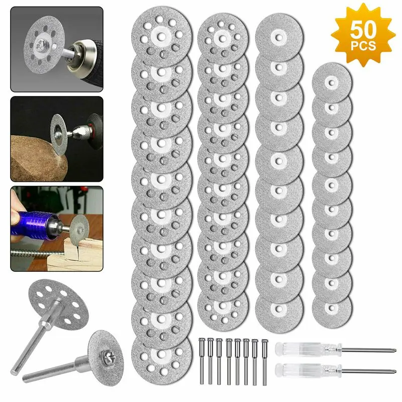 

50x Diamond Cutting Wheels Dremel Rotary Kit Tool die grinder metal Cut Off Disc High Quality Efficient Durable Saw Blades Sets