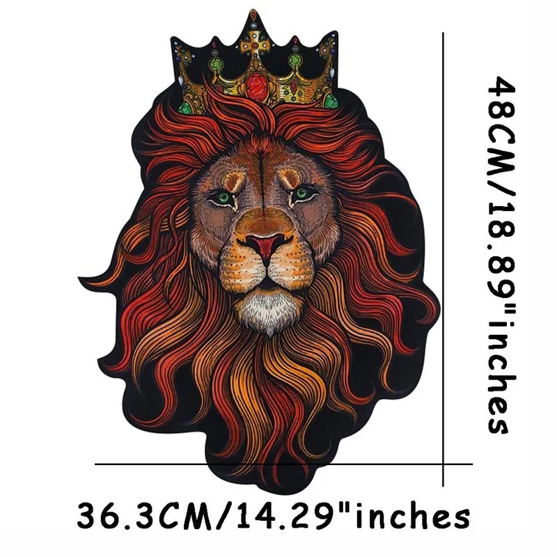 1 шт. большая корона лев печатная ткань пришить на одежду патч куртка DIY джинсовое