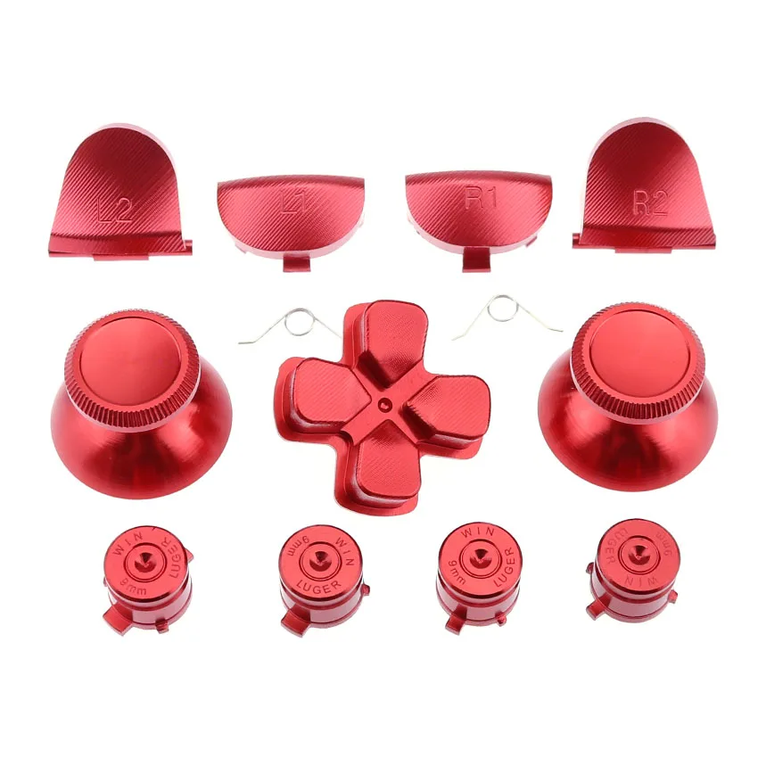 

JCD Metal Bullet Buttons Thumbstick Cap L1 R1 L2 R2 Trigger Button D-pad Aluminum Buttons for PS4 Controller JDM-001 JDM-011