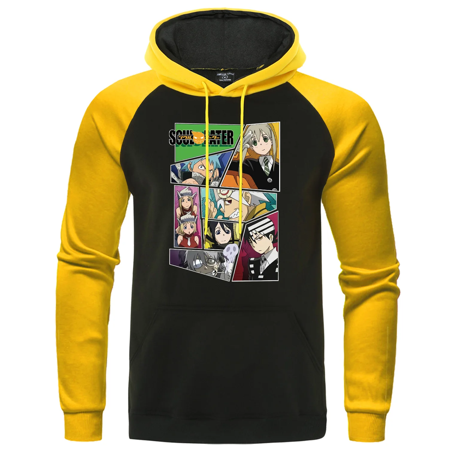 

Мужская толстовка с капюшоном в стиле японского аниме Soul Eater, теплая флисовая толстовка с рукавом реглан, Осень-зима 2019