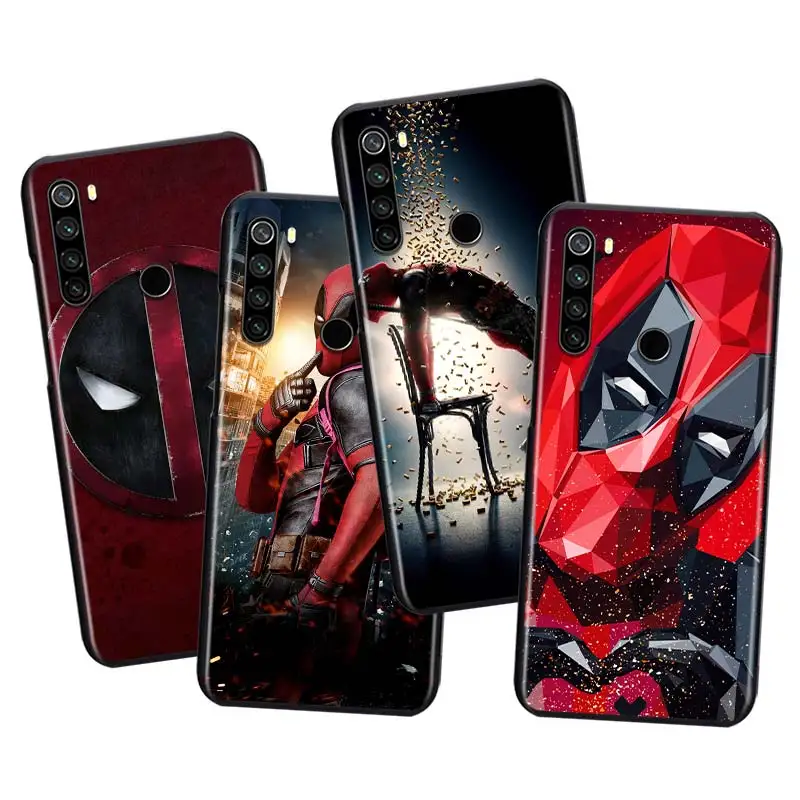 

Phone Case Marvel Deadpool For Xiaomi Redmi Note 4 4X 5A 5 6 7 8T 8 9T 9S 9 10 10S Prime Pro Max Black Soft TPU Cover