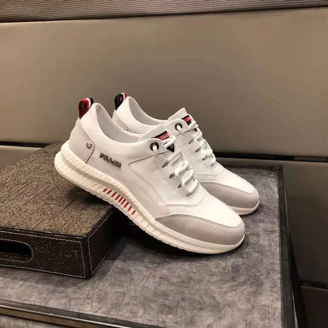 

Men's Shoes 2021 Genuine Leather Fashion Casual Sports Running Shoes Anti-slip Outwear Sneakers For Male Lace-up Low Top Shoes