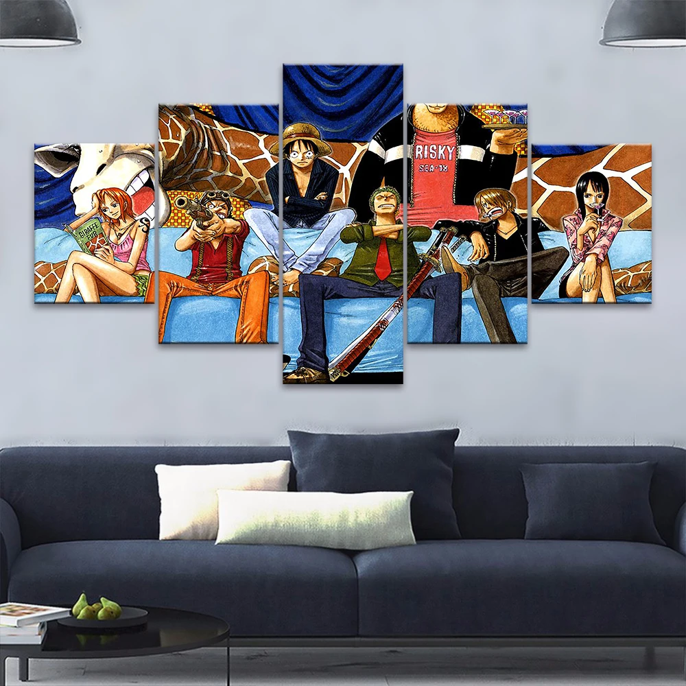 

Canvas Wall Art One Piece HD Prints Poster Home Luffy Anime Decoration Lot People Painting For Bedroom Modular Pictures Frame