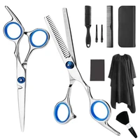 10pcs professional hairdressing scissors set hair barber cutting scissors barbershop scissors kit salon comb clips cape for home