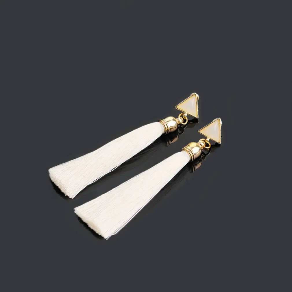 Серьги в богемном стиле черные синие красные розовые висячие серьги из шелковой