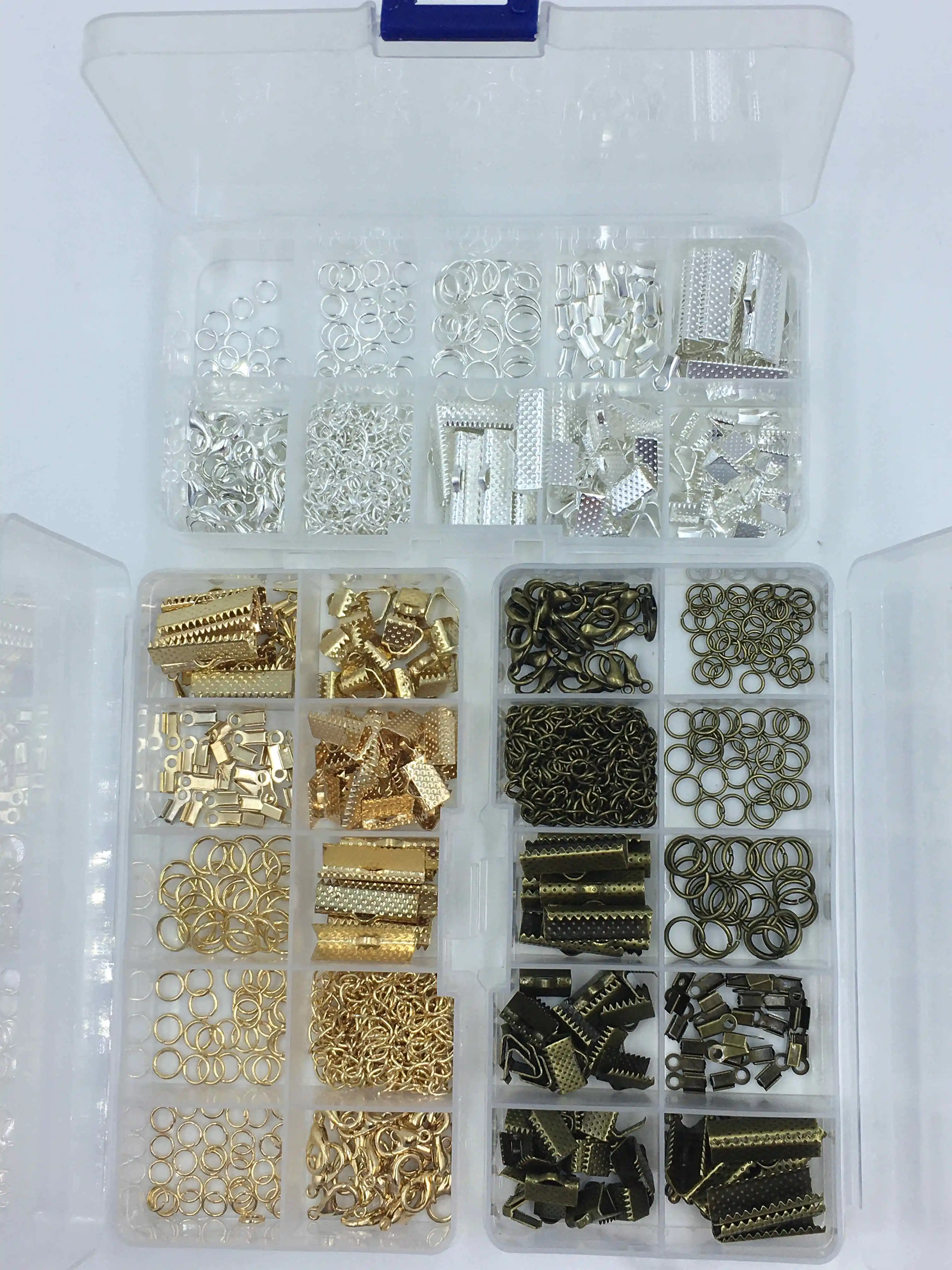 200 шт. 4 цвета кольцо застежка Лобстер задняя цепочка комплект пряжки футляр для