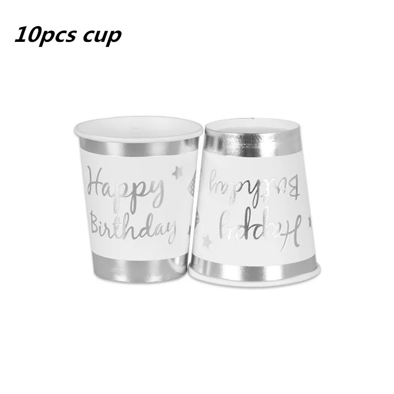 10pcs cup 10 шт. золотые вечерние одноразовые столовые приборы, чашки шампанского, соломинки, 1st день рождения, вечерние принадлежности для детей - Цвет: 10pcs cup