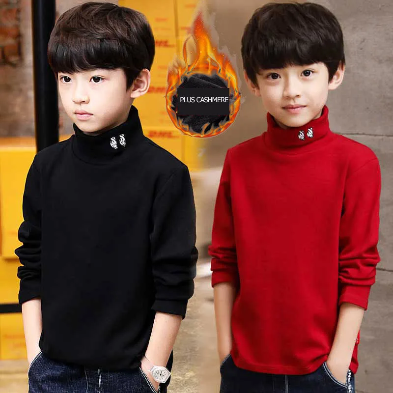 2021 Children's Sweater High-neck Sweatshirts for Boys Clothes Girls Turtleneck Clothing Knitted Sweater for 4 6 8 10 11 12 Year