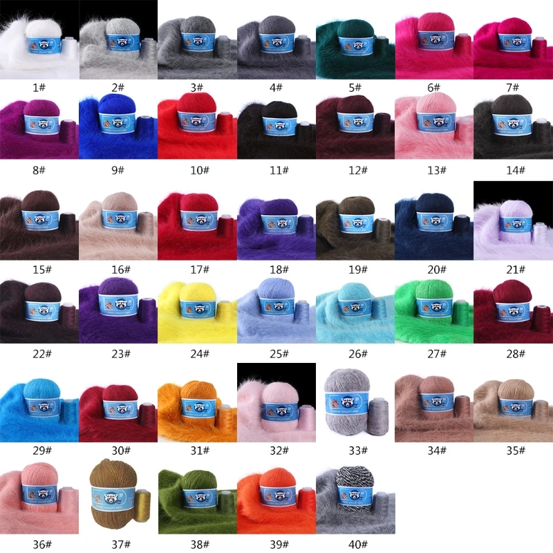 

50g+20g/Pack Knitting Yarn Mink Wool Worsted Weight Yarn Hand Sewing Weaving Yarn Wool Couture Making Material Supplies