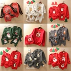 2022 Семейные Рождественские свитера, мультяшный Рождественский новый год, олень, Санта-Клаус, семейный образ, одежда для маленьких девочек и мальчиков для мамы и дочери