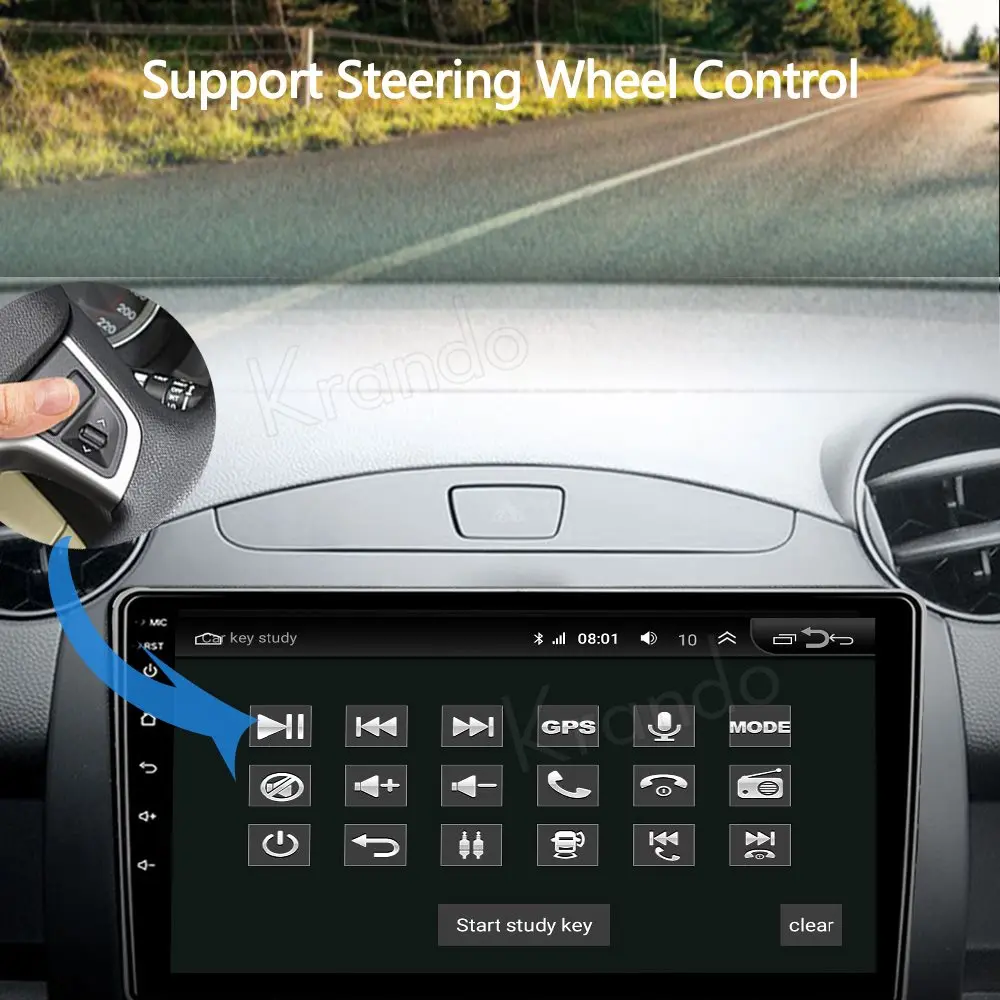 Krando Android 10.0 9&quot IPS Full Touch Car Multimedia Radio For Mazda 2 2007-2014 Audio GPS Carplay DSP WIFI | Автомобили и
