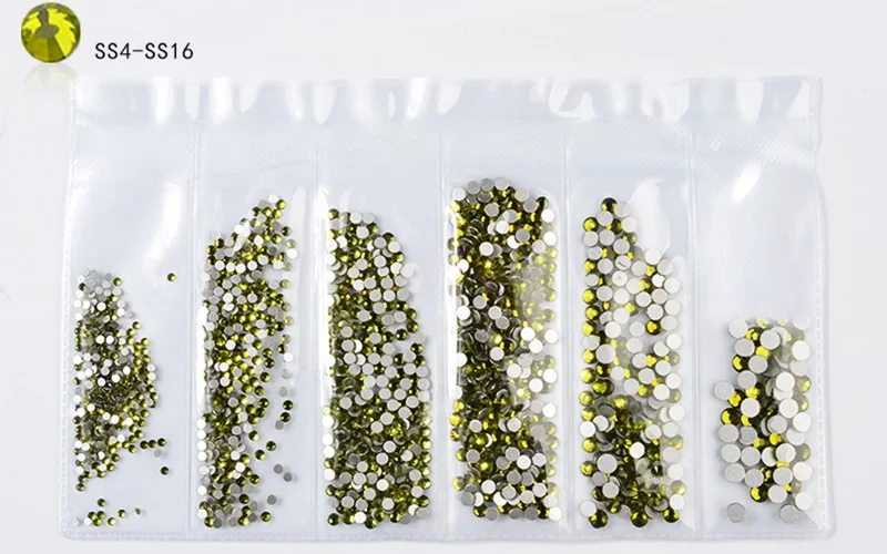 FlorVida 1 комплект смешанные 6 Размеры, дизайн ногтей Стразы драгоценные камни AB многоразмерные стеклянные стразы для ногтей 3D украшения кристалл