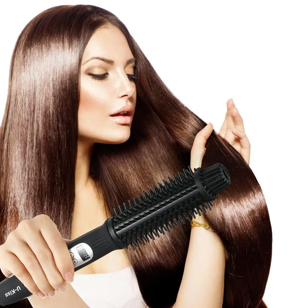 

Ceramic Hair Curler & Hair Straightener Professional Ceramic Ionic Fast Heating 3 Grade Thermostatic LCD Display