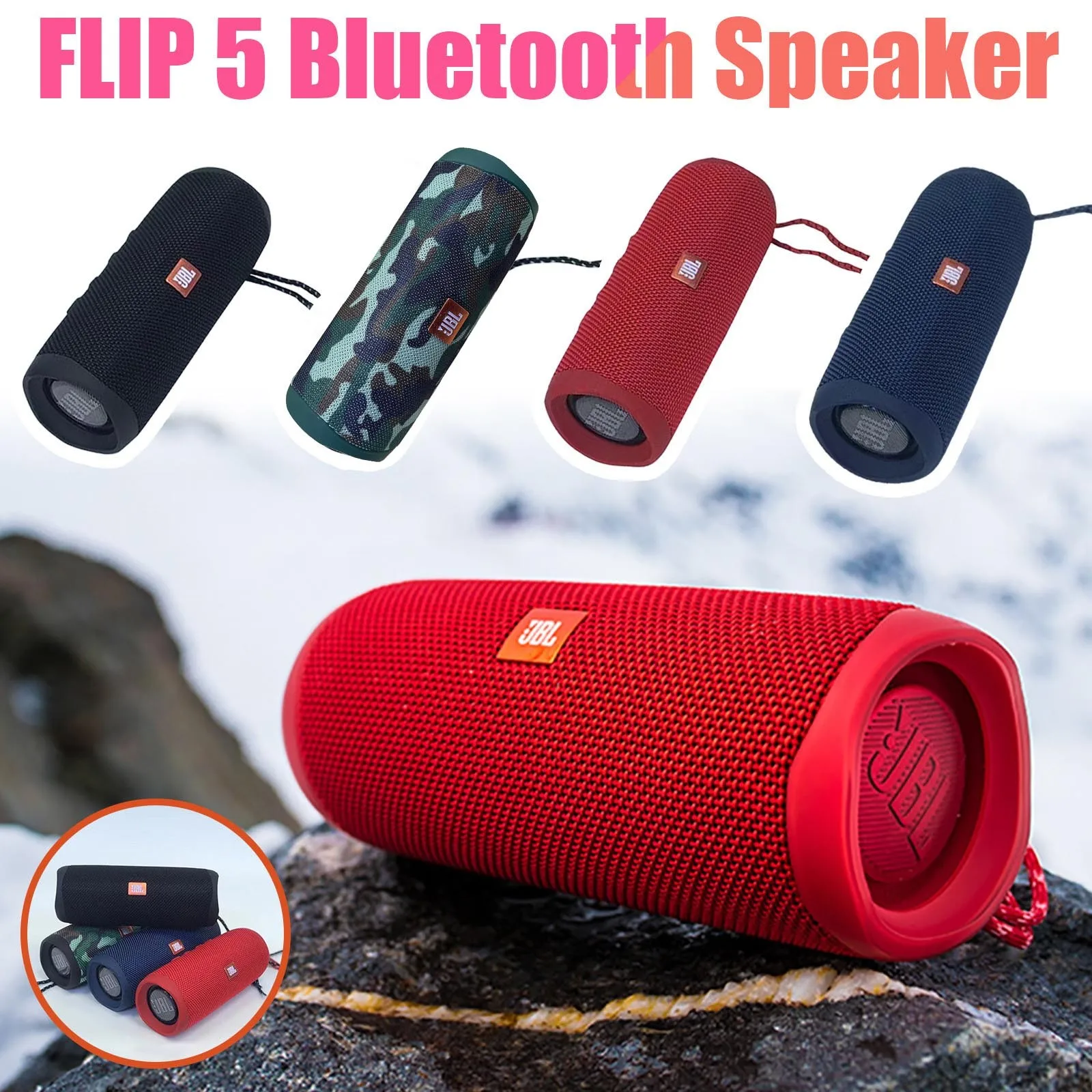 

Bluetooth-Колонка JBL Flip 5 портативная, Ipx7, водонепроницаемая