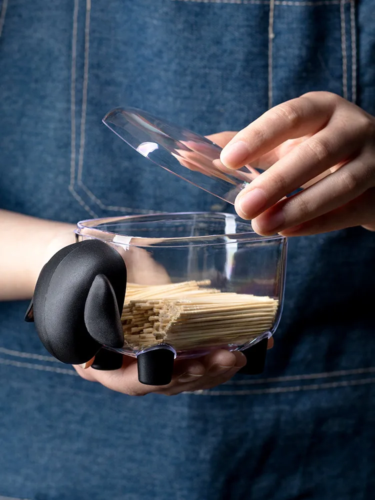 

Cute Cartoon Elephant Toothpick Box Creative Home Cotton Swab Cotton Pad Storage Box Nordic Style Plastic Table Organizer