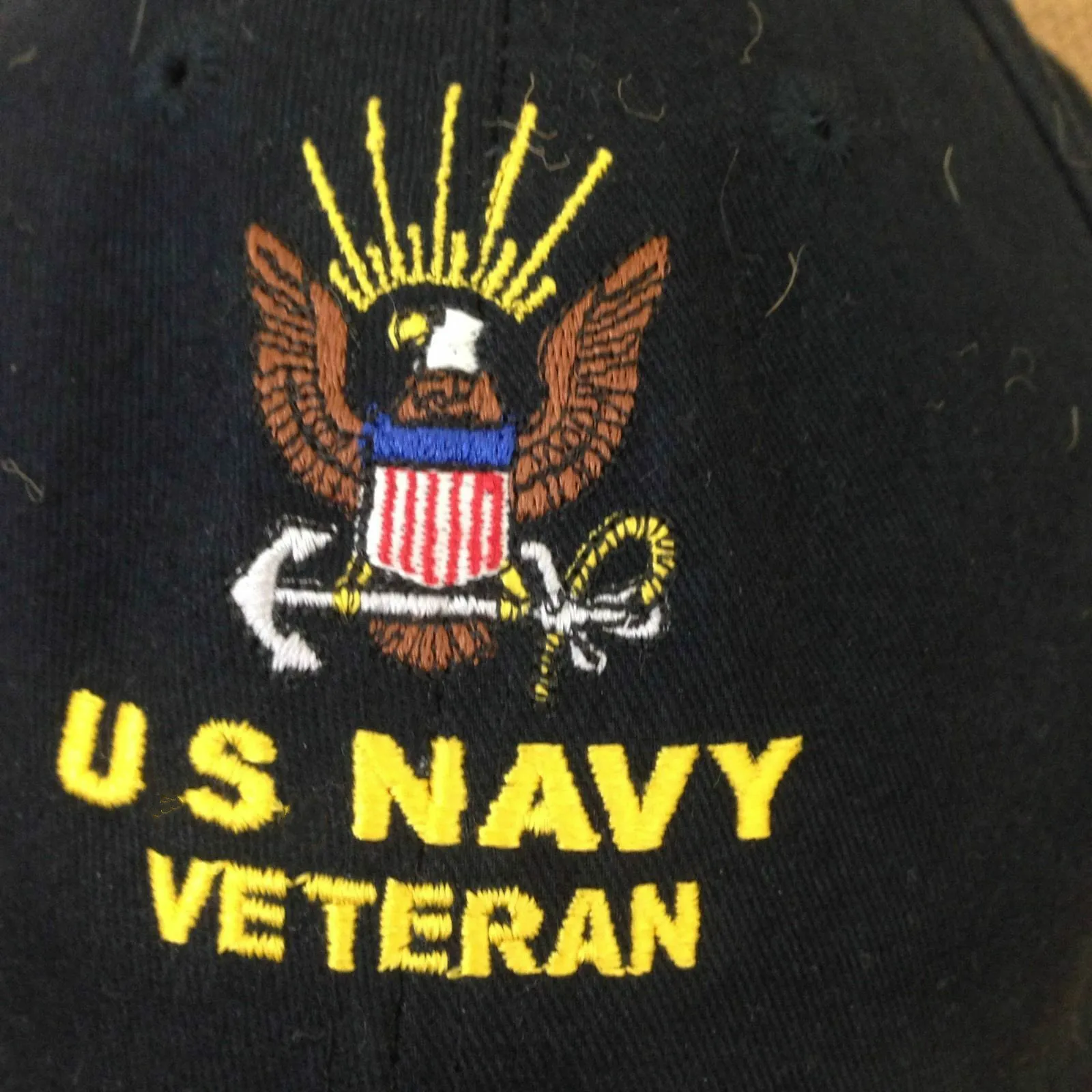 Напечатанный американский морской Ветеран темно синий один размер крюк петля