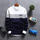 2020 новые мужские осень-зима шерстяной пуловер Slim Fit полосатые трикотажные свитера Мужская брендовая одежда свободного покроя тянуть homme hombre
