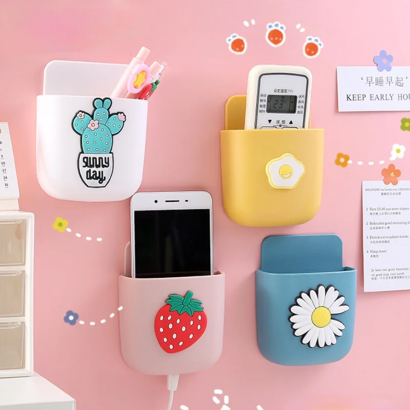 

Милый настенный подвесной ящик для хранения без отверстий, настенное украшение, стеллаж для хранения с дистанционным управлением, чехлы дл...