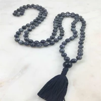 8mm elongated stone 108 buddha beads tassels bracelet restore fancy energy cuff chakra national style practice all saints day