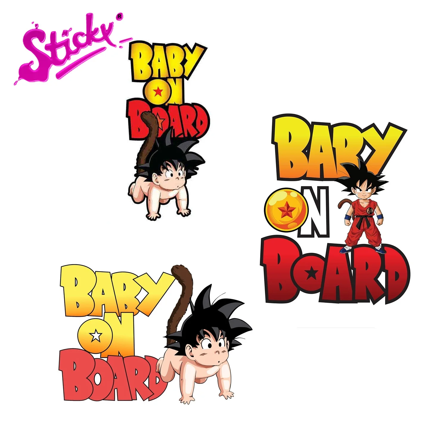 

STICKT Baby on Board Goku Anime Car Sticker Decal for Bicycle Motorcycle Accessories Laptop Helmet Trunk Wall Stickers