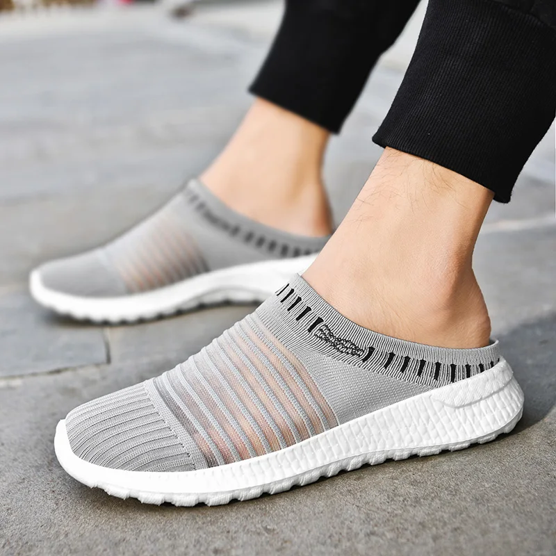 

2021 Men Flats Mesh Spring Sneakers Autumn Male Platform Striped Breathable Slip on Shoes Men Soft Fashion Comfortable