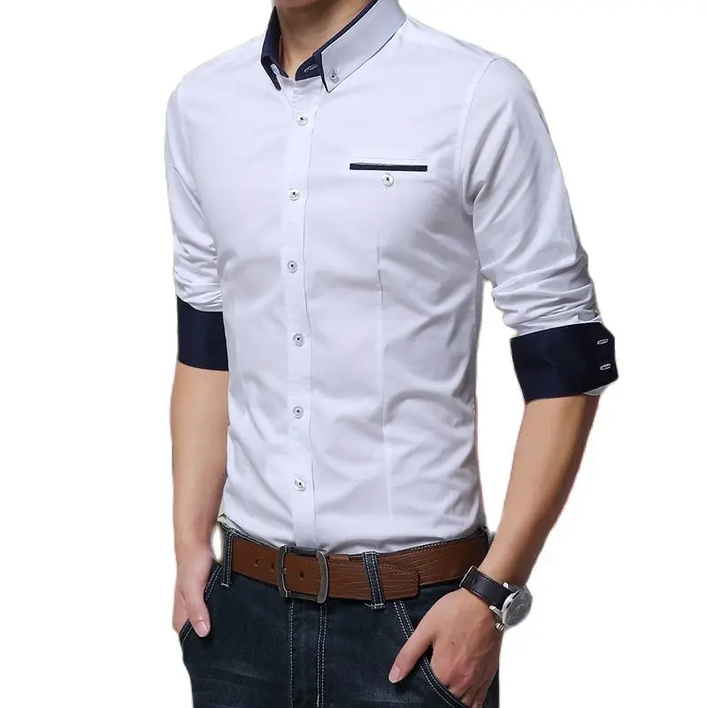 Рубашка мужская с длинным рукавом 6 цветов на выбор | Мужская одежда