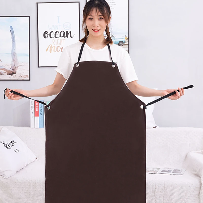 Домашний фартук без рукавов унисекс Регулируемый из искусственной кожи Модный