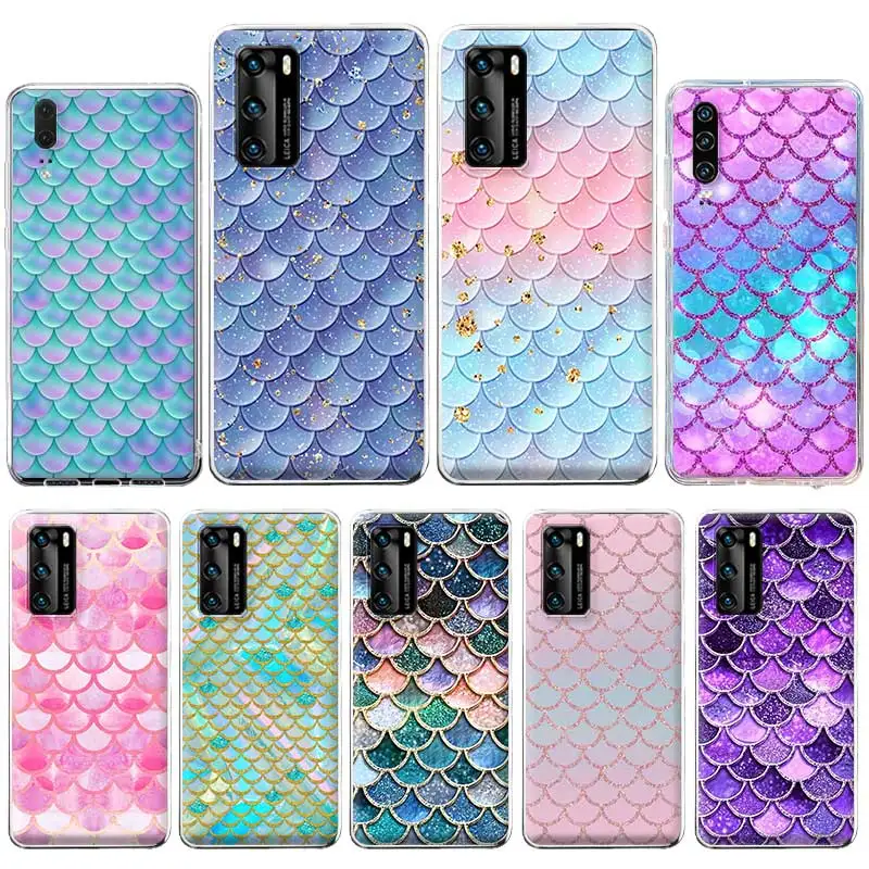 Чехлы для Huawei P30 P40 Lite P Smart 2020 Z Y6 Y7 Y9 2019 Mate 10 20 Pro lite чехлы телефонов сумки Русалочка