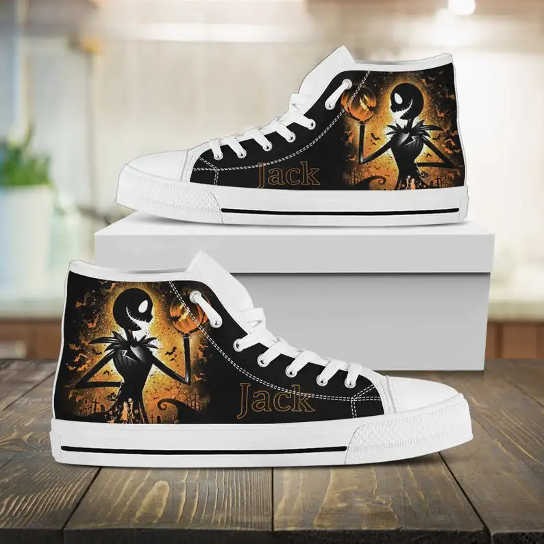 

Jack High Top, Before The Nightmare Custom High Top, Custom Shoes, Mens Womens Designer Leisure Sneakers Men Casual Canvas Shoes