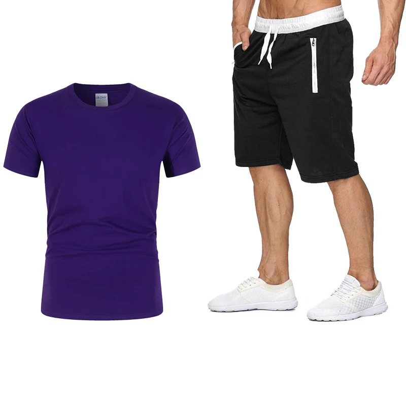 

2021 spring and summer new men's and women's short-sleeved trousers fashion casual comfortable T-shirt suit large size