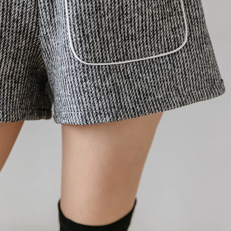 Trytree 2019 осень зима женские повседневные шорты свободный пояс с карманами Высокая