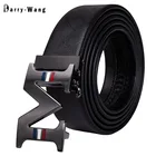 Ремень мужской Barry.Wang из натуральной кожи, с буквенной пряжкой, автоматическая скользящая, PD-2186