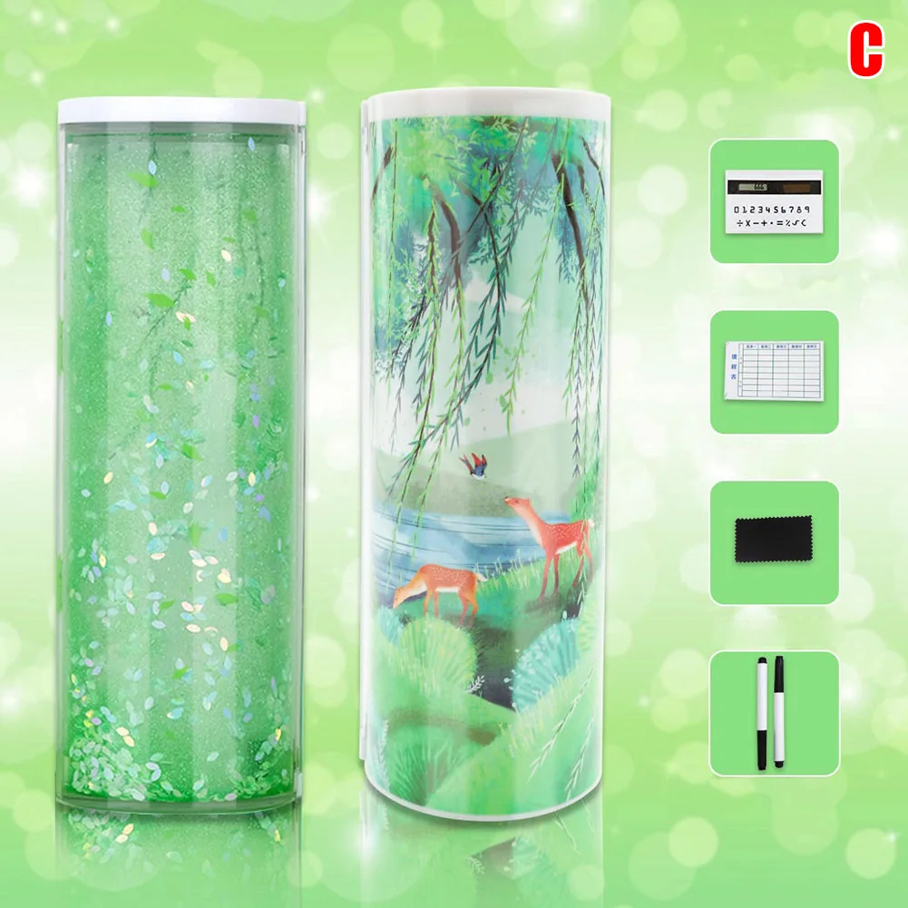 Канцелярская коробка зыбучий песок полупрозрачный многофункциональный корпус