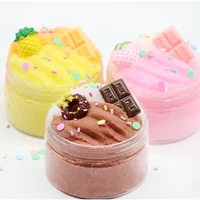 fluffy doughnut chocolate cream brushed sime putty clay soft diy toy hand fidget toy slime toy antistress for children