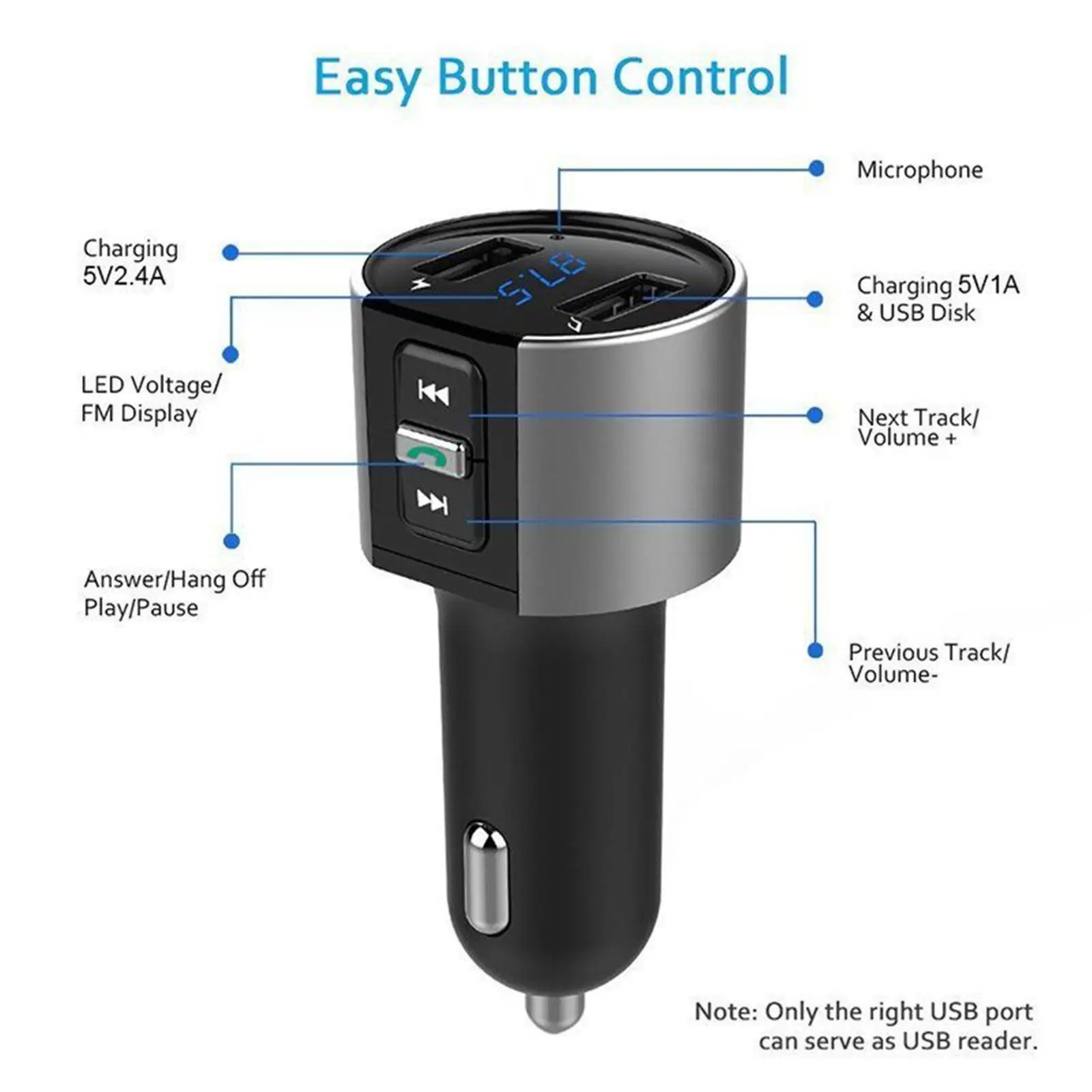 Автомобильное зарядное устройство с двумя USB, Bluetooth, fm-передатчик, mp3-плеер, радио, адаптер, комплект, Bluetooth, автомобильный fm-передатчик, аксессуары