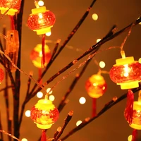 red lantern chinese knot led string lights christmas battery operated wedding decorations chinese new year decor 3 m 20 lights