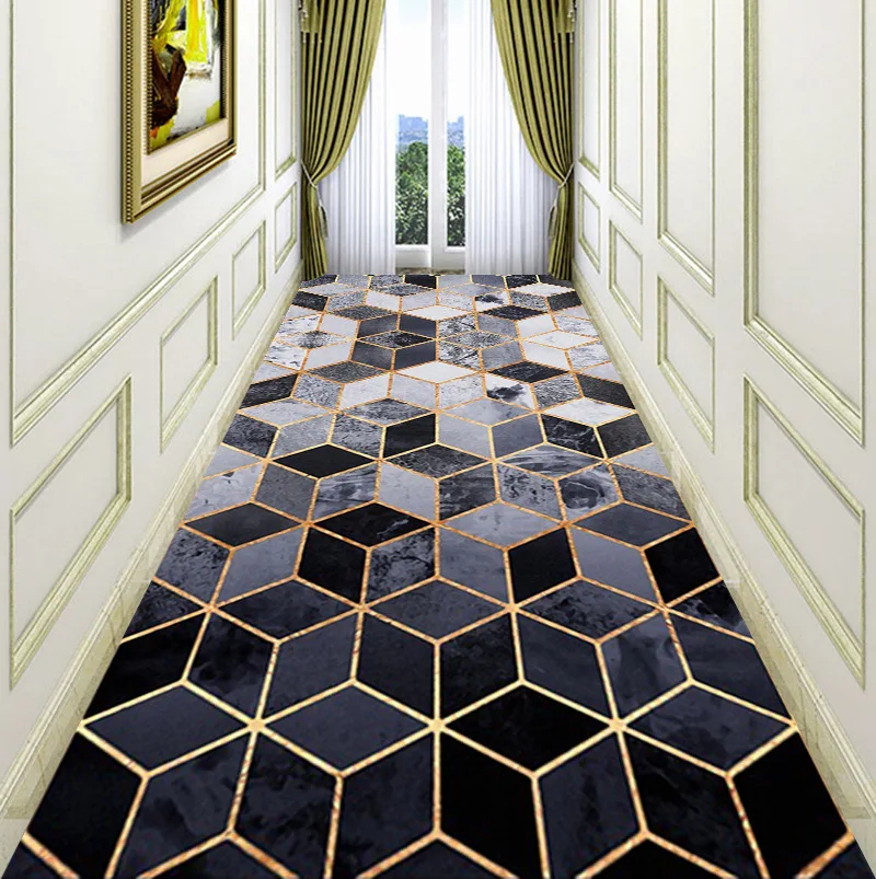 

Nordic Geometric Carpets For Living Room Bedroom Area Rug Hotel Stairs Antiskid Floor Mats Home Hallway Corridor Decor Large Rug