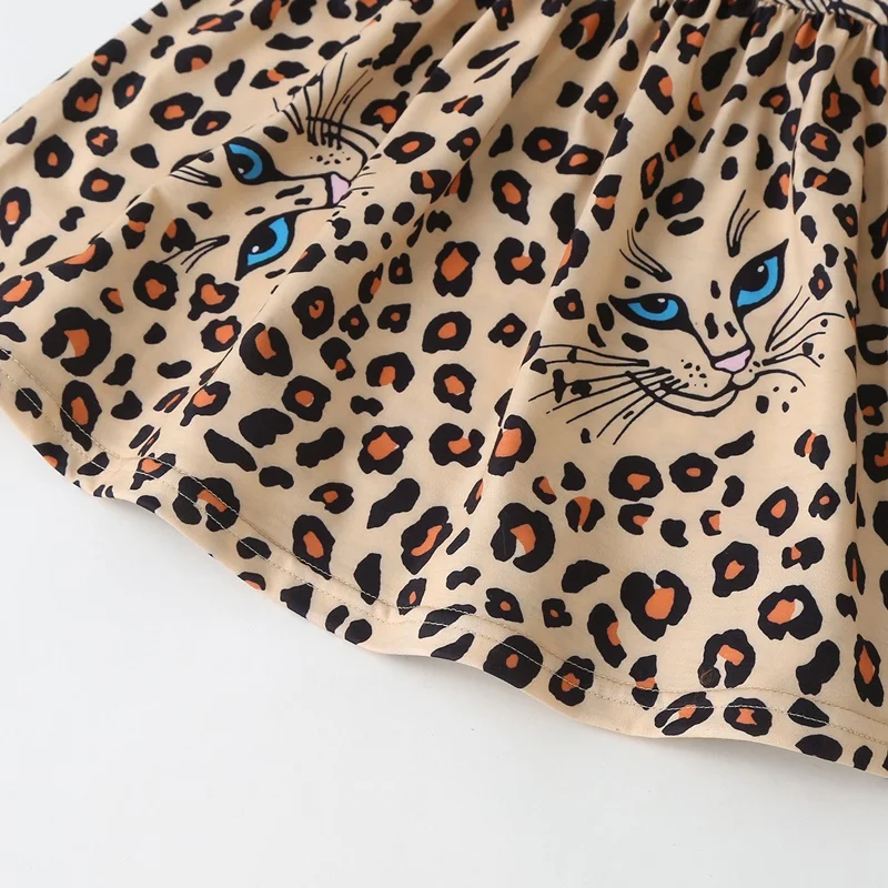 

Fashion Baby Girl Clothes Toddler Girl Christmas Outfits Leopard Print Flying Long Sleeve Girl Dress Kids Dress for Girl 1-6Y