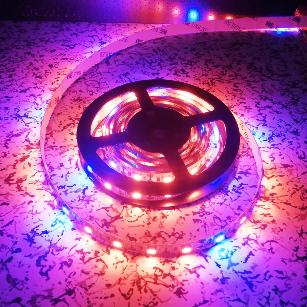 Grow light 5050 60 светодиодов/м 4 красный 1 синий водонепроницаемый светодиодный завод светодиодная лента для освещения растений для внутреннего рассада цветов овощей Фито лампа набор