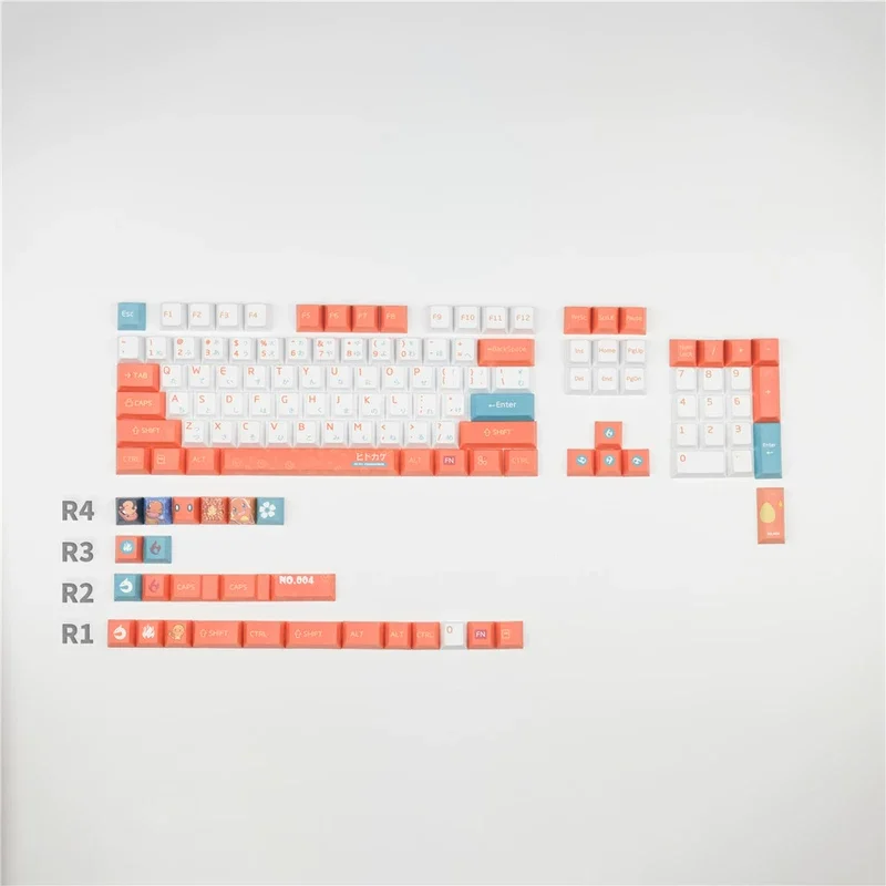 

1set Little Fire Dragon PBT Keycap DYESublimation For Cherry MX Switch Mechanical Keyboard Compatible GH60GK61GK64 84 87 104 108
