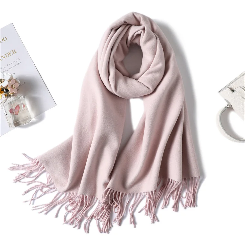 

Двухсторонний зимний шарф 2019 для женщин, толстые теплые кашемировые шарфы, женские шали и палантины, мягкая длинная бандана из пашмины