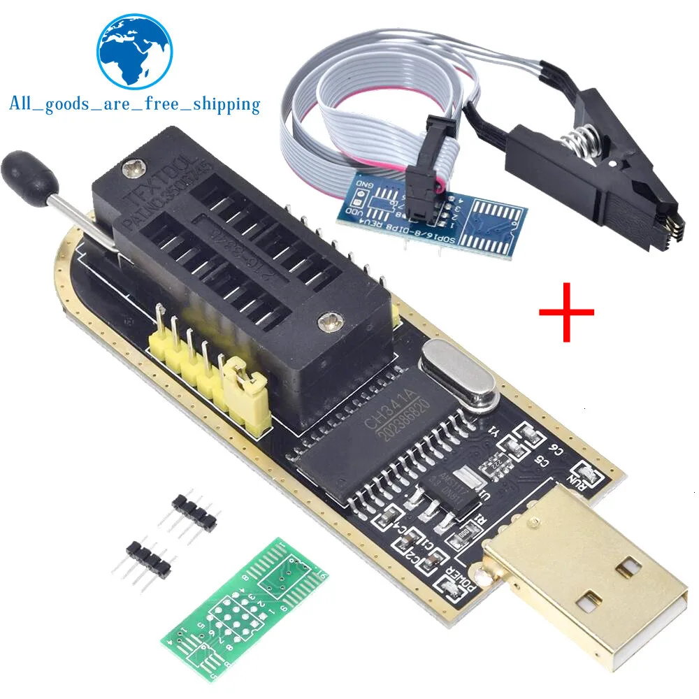 TZT CH341A 24 25 серии EEPROM флэш-память биос USB программист модуль+ SOIC8 SOP8 тестовый зажим для EEPROM 93CXX/25CXX/24CXX
