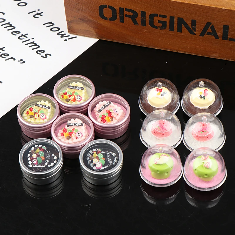 

2pcs 1:12 Dollhouse Miniature Cake Resin Doll Food Play Decor Kitchen Toys For Dollhouse Decals