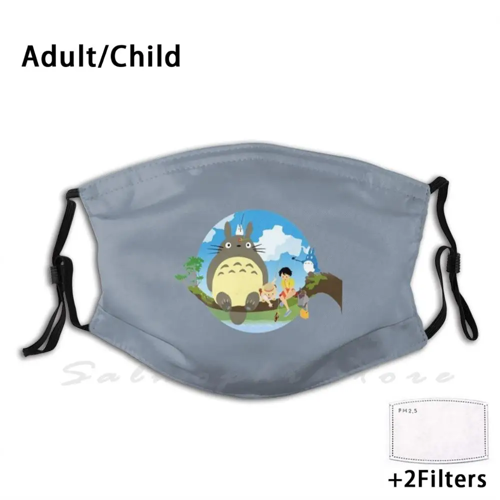Totoro симпатичная моющаяся маска для рта с рисунком по соседству Пылезащитная
