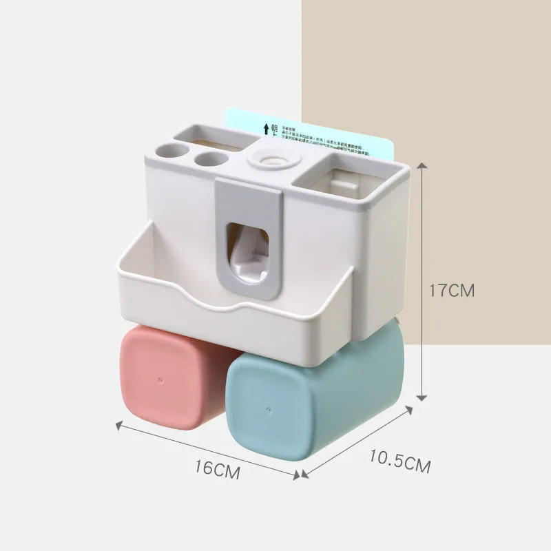 

Toothbrush Holder Aotumatic Toothpaste Squeezer Dispenser Bathroom Accessories Sets Holder for Toothbrush Bathroom Storage Box